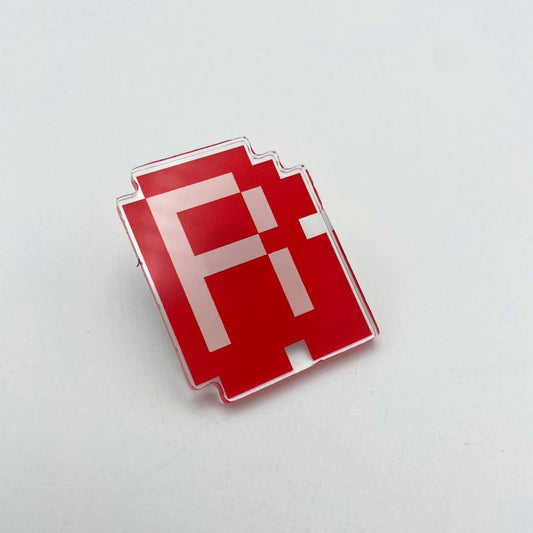 "R" Logo acrylic pin badge